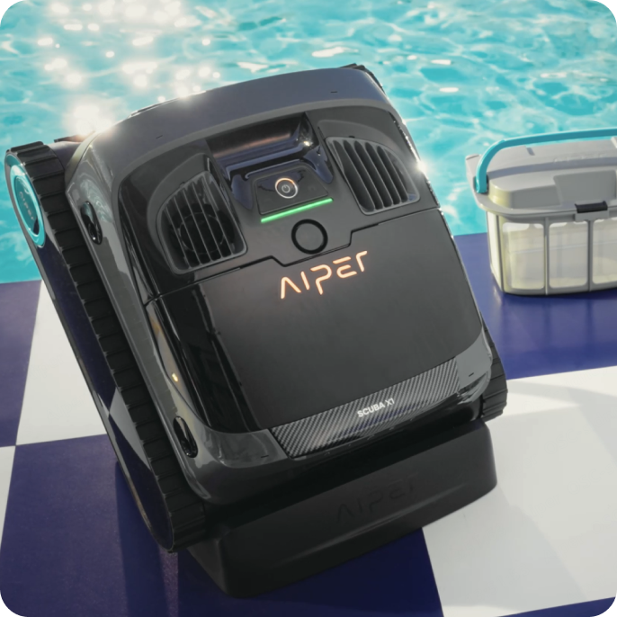 Robot Piscine Scuba X1 AIPER Avec App - Aspirateur Intelligent Filtration Ultra-fine Et Nettoyage Ligne D'eau - Pour Piscines Enterrées